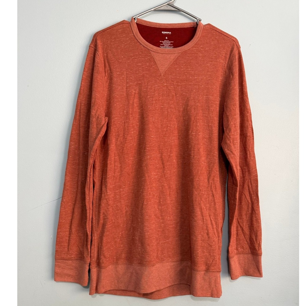Sonoma Goods For Life Men's Small Burnt Orange Long Sleeve Crewneck 1495